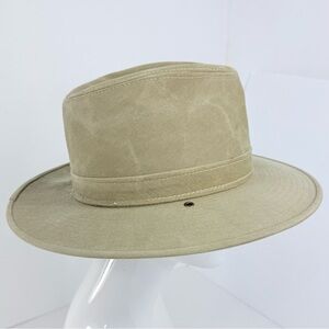 Henschel Hat Co. Tan Weathered Canvas Indiana Jones Australian Outback Fedora